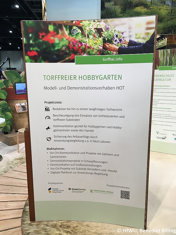 Plakat Torffreier Hobbygarten. Ziele und Maßnahmen mit Logos der Projektpartner