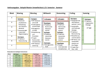 V-Plan UW 2 oder 3: Sommerersemester