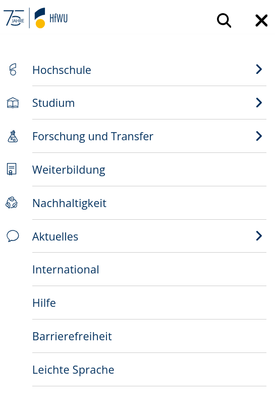 HfWU Navigation mobile Version 